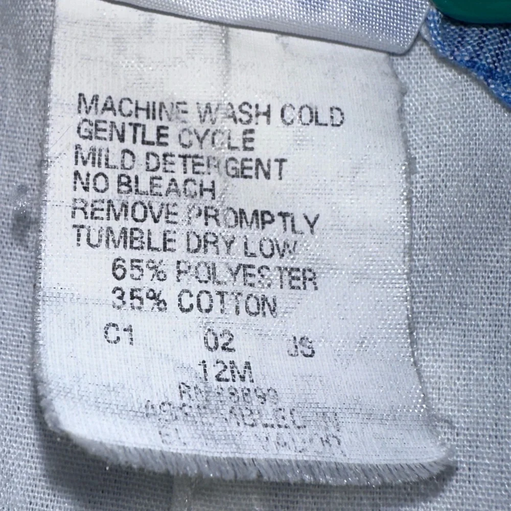 Vintage Kelly’s Kids Baby Romper Blue Plaid‎ One-Piece 12 Months Lined